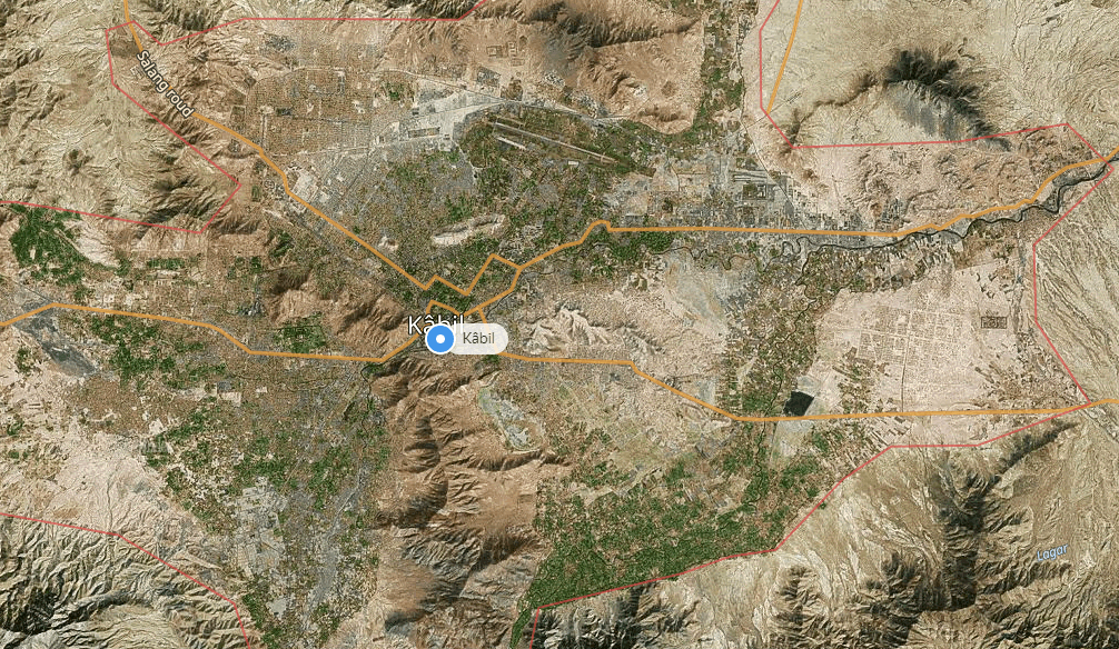 kabul relief map